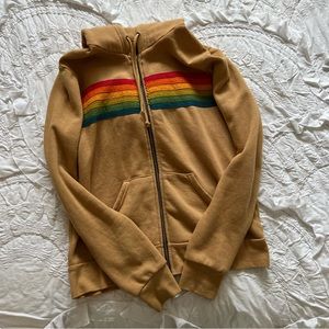 Aviator nation 5 stripe hoodie light khaki